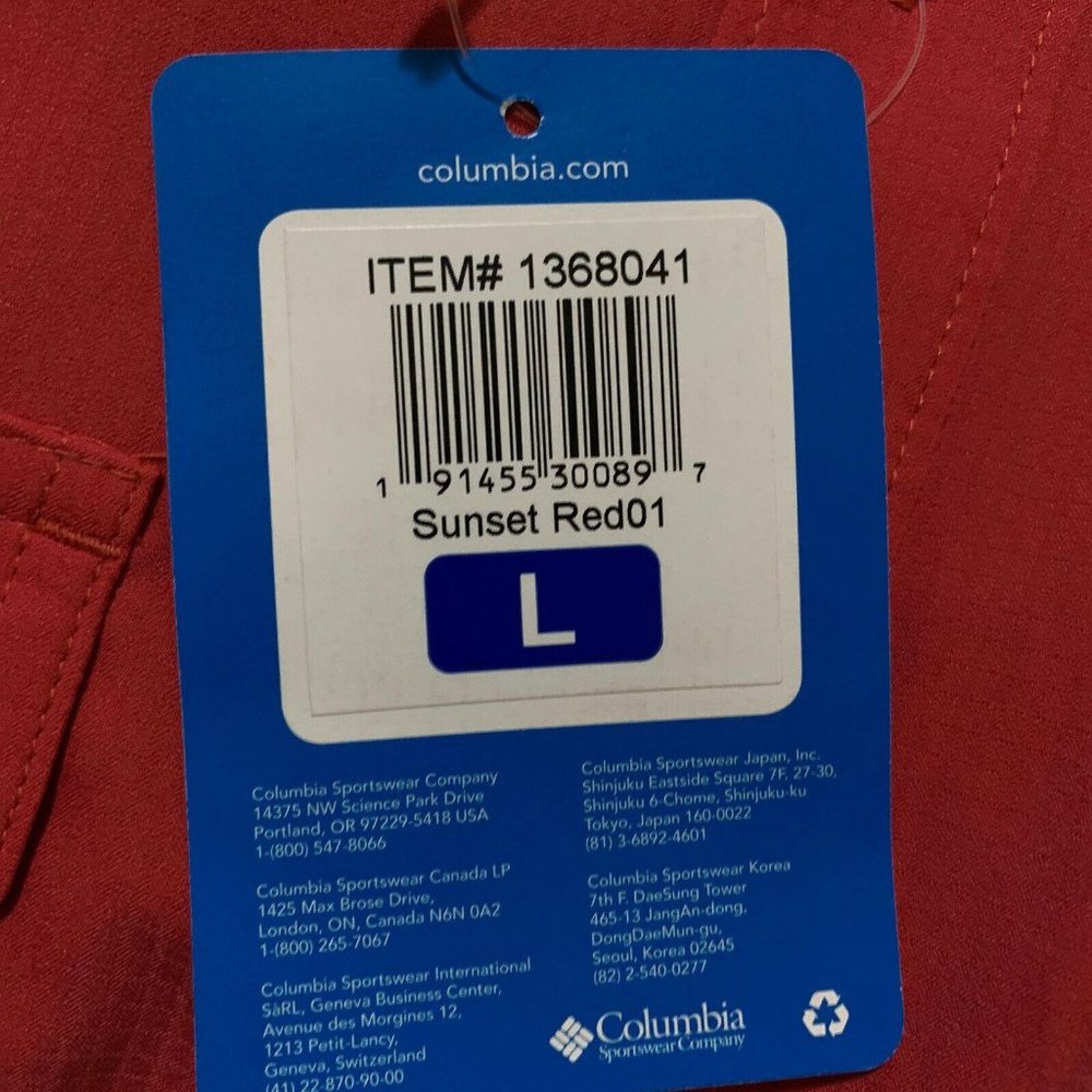 Columbia Omni-Shade SS Button Down Shirt Red - Picture 5 of 6